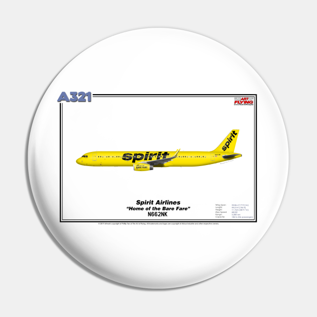 Airbus A321 Spirit Airlines "Home of the Bare Fare" (Art Print