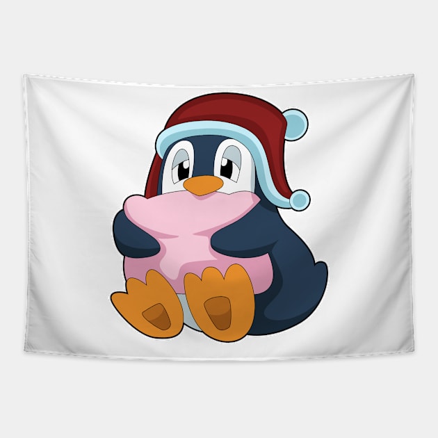 Penguin Sleeping Pillow Tapestry by Markus Schnabel