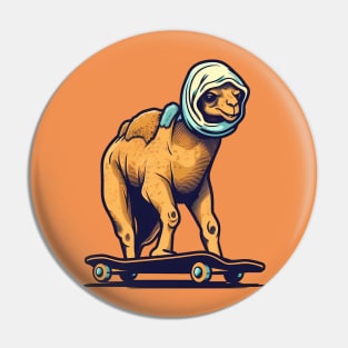 Humpy Thrills: Skateboarding Camel with Desert Swagger Pin