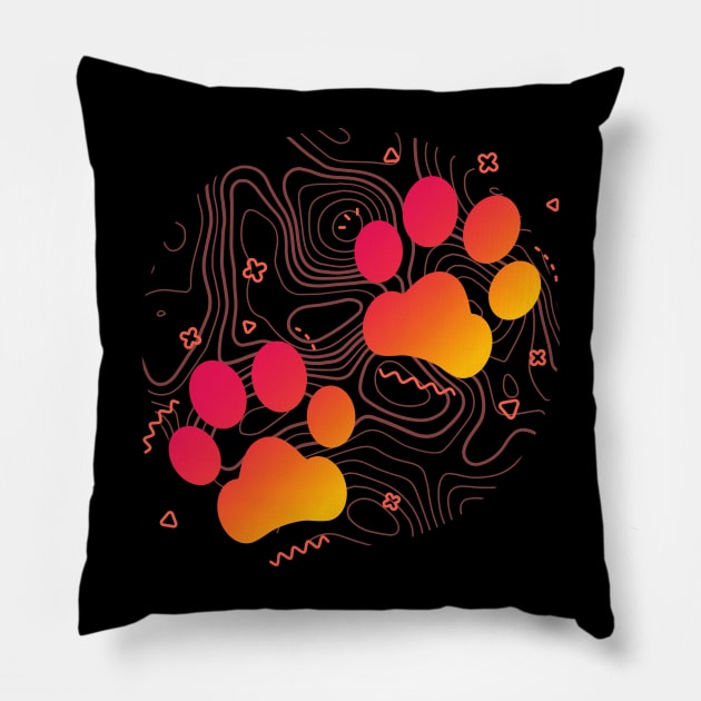 Paw Print Gradient Look Pillow by NICHE&NICHE