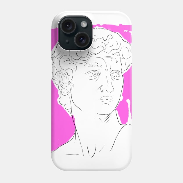 Denizko Art Statue Head Pink Phone Case by denizko