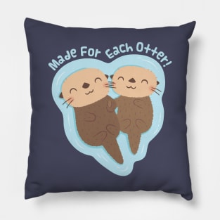 Cute Sea Otters Holding Paws, Made For Each Otter Pillow