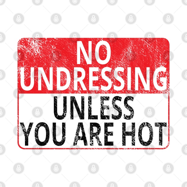 No Undressing: Unless You Are Hot (Distressed Sign) by albinochicken