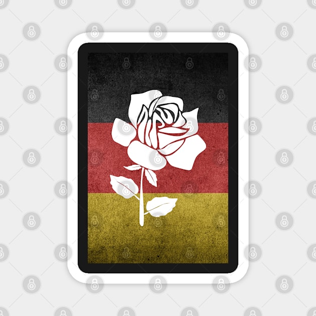 white Rose Resistance Magnet by Skull-blades