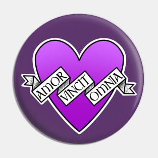 amor vincit omnia purple heart Pin