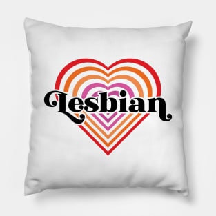 Lesbian Pride Heart Pillow