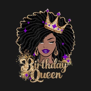 Birthday Queen African Melanin American Afro T-Shirt