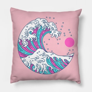 Pink Blue Waves Pillow