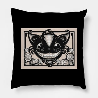 Smiling Black Cat Pillow