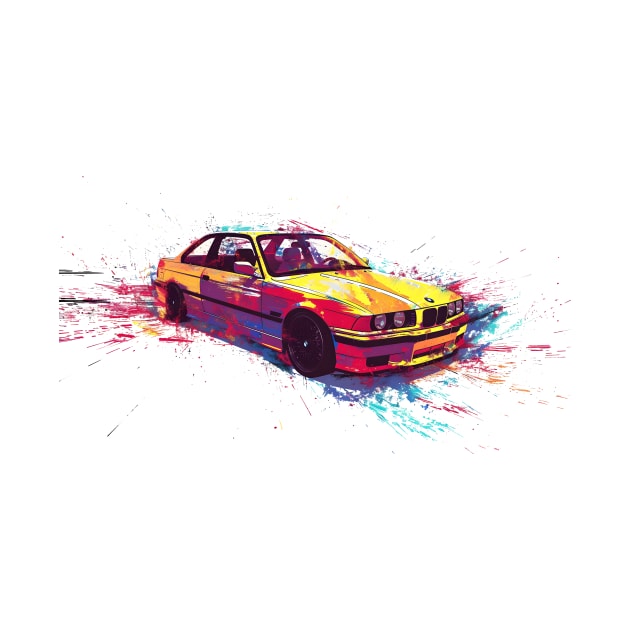 Watercolor BMW E36 by HorseDriftKNS