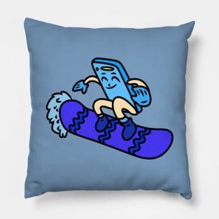 Cute cartoon snowboarding Pillow