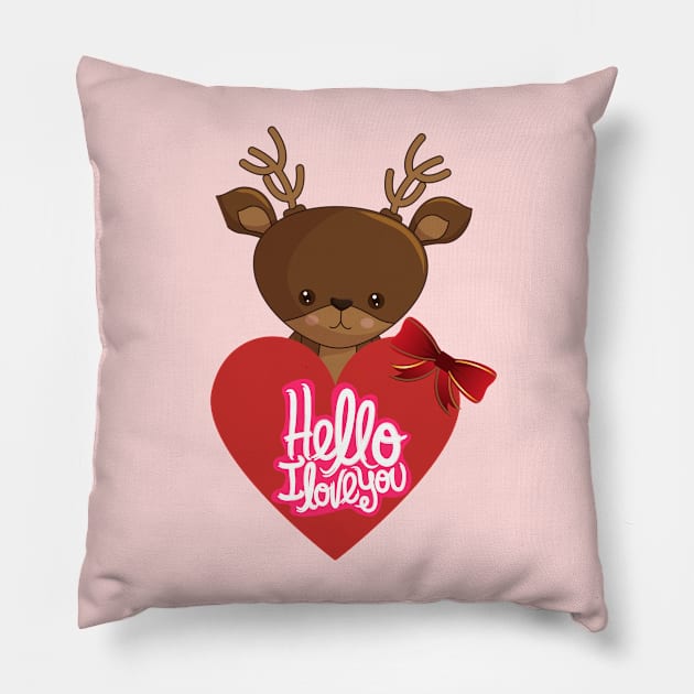 Hello I Love You Pillow by O.M design