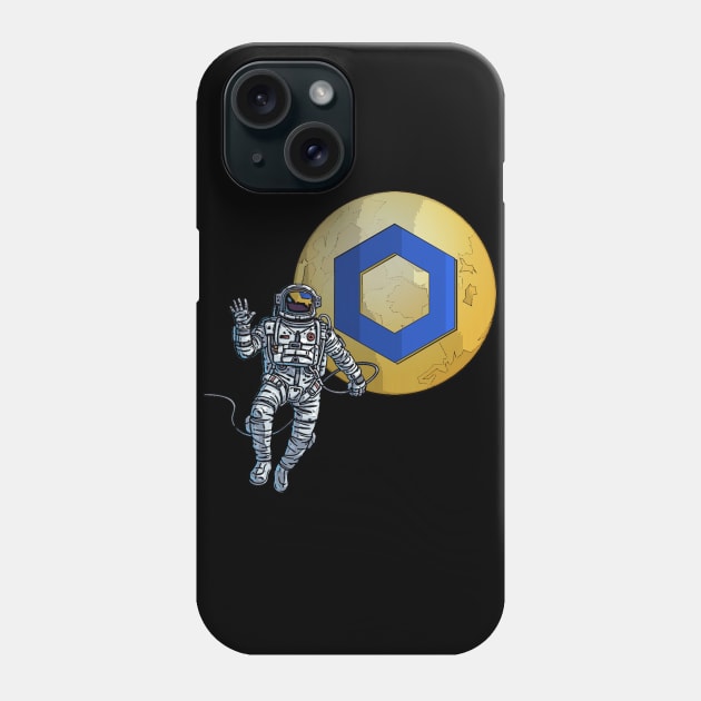 Crypto LINK Hodl Astronaut Chainlink Cryptocurrency Phone Case by BitcoinSweatshirts