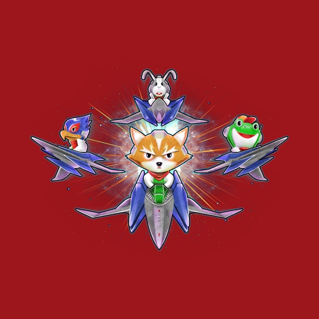 Star Fox Lylat Babies by barrettbiggers