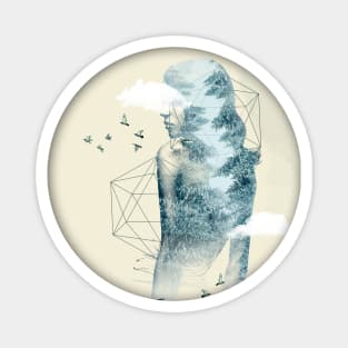 Nature and Geometric Shapes - Double Exposure Magnet