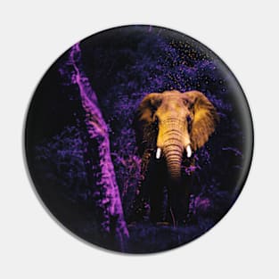 Golden Elephant in a dark forest Pin