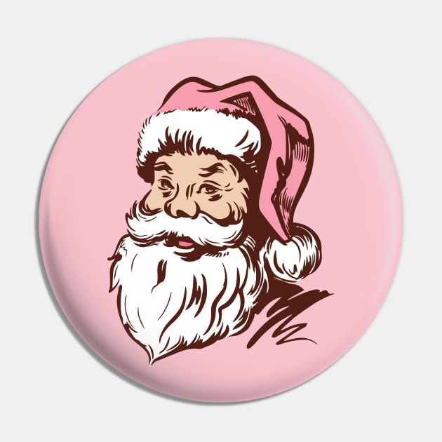 Retro Vintage Pink Santa Claus Pin by My Happy-Design