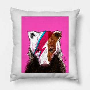 Pop Art Bowie Badger 1 Pillow