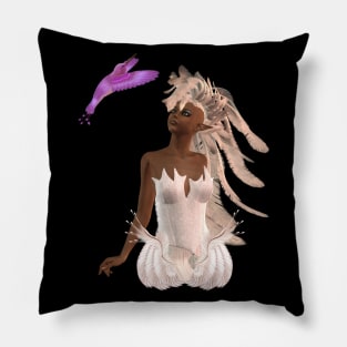 Wonderful fairy with fantasy bird Pillow