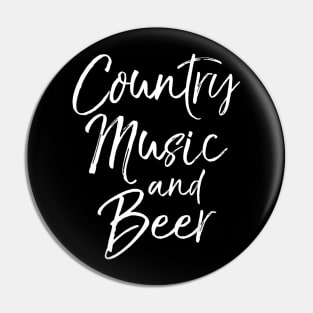 Cute Country Music Gift for Women Country Music and Beer Pin