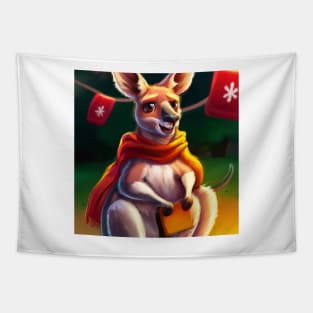 Cute Kangaroo Drawing Tapestry