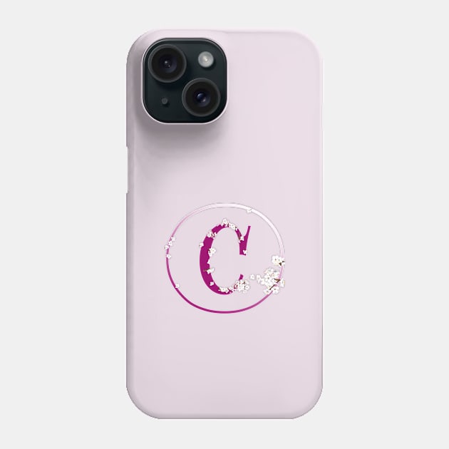 Monogram fairy flowers, letter C Phone Case by Slownessi