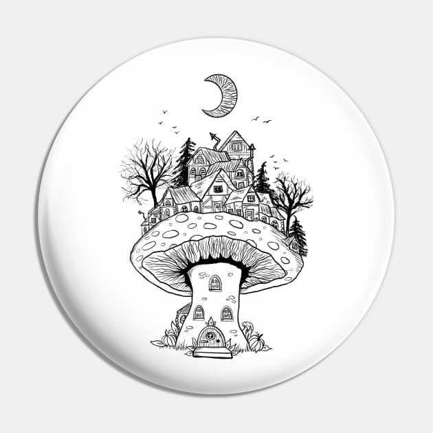 Mini Fantasy Halloween Village Pin by Shoryotombo