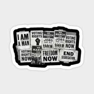 Civil Rights Protest Signs – I Am A Man & Freedom Now Collage Magnet