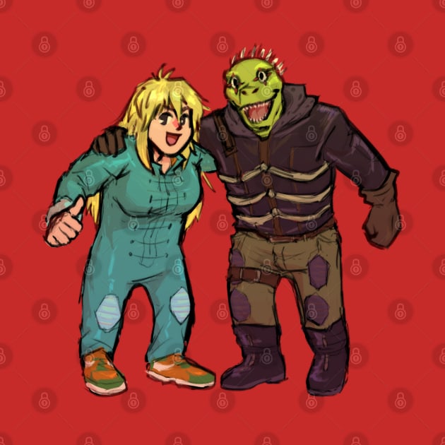 Nikaido and Caiman Dorohedoro by ohlain