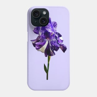 Purple and White Striped Iris Phone Case