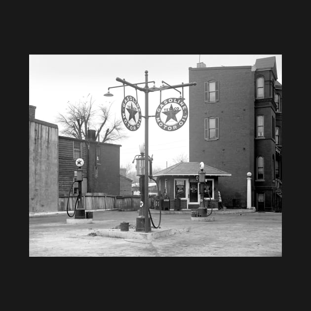 Corner Gas Station, 1925. Vintage Photo by historyphoto