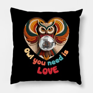 Owl You Need is Love Shirt, 1970s Shirt, 70s Groovy Tee, Disco Ball Shirt, Groovy Owl Shirt, Vintage 1970s, Retro Graphic Shirt, Hippie Mom Pillow