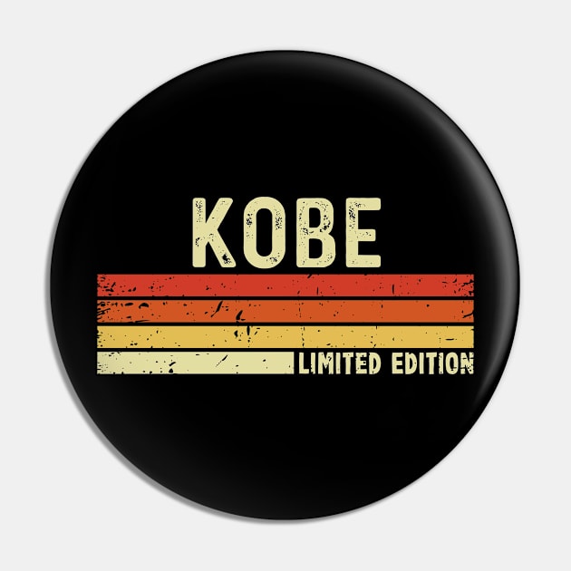 Kobe First Name Vintage Retro Gift For Kobe Pin by CoolDesignsDz