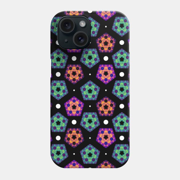 Abstract Pentagon Geometric Pattern | Red Yellow Green Red Purple Blue Black Phone Case by aRtVerse