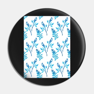 Floral blue Pin