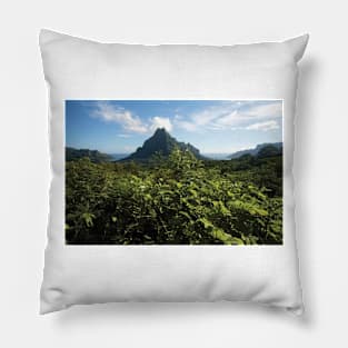 View Of Mountain Peaks Moorea Pillow