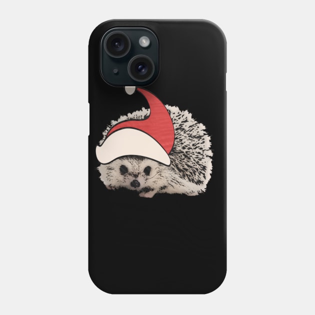 Hedgehog Christmas Santa Elf Vintage Novelty Gift Phone Case by AmbersDesignsCo