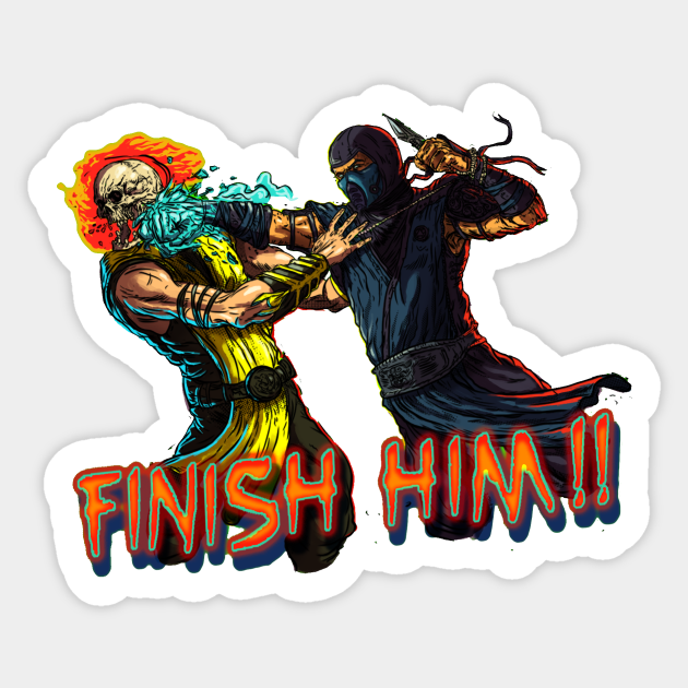 Finish Him Mortal Kombat Sticker Teepublic Au