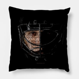 Typographic Hockey Goalie Tribute Pillow