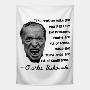 Charles Bukowski Portrait and Quote Tapestry