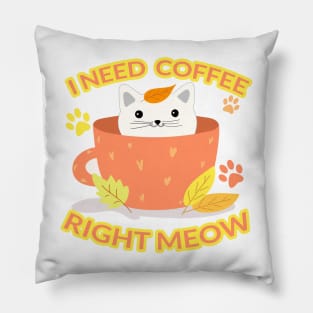 Cats Drinking Coffee - A Funny Art That Will Make You Smile! Pillow