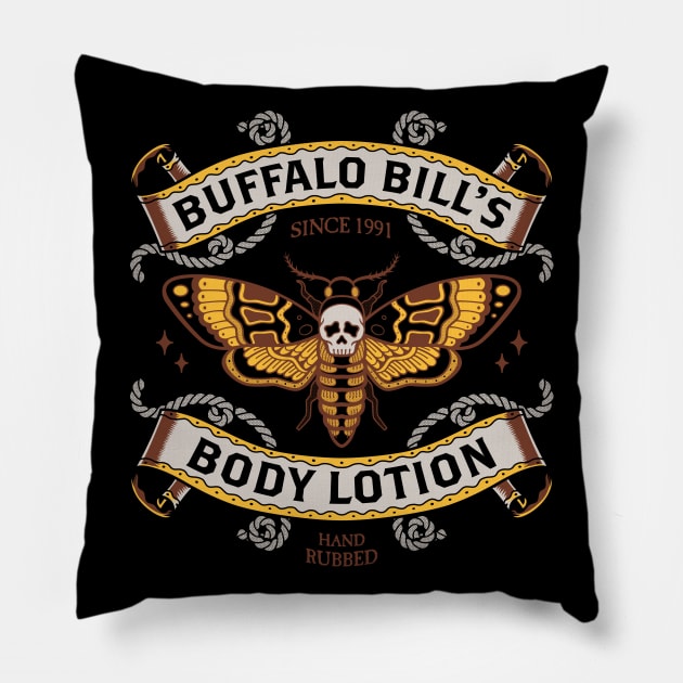 Buffalo Bill's Body Lotion - Horror Movie - Distressed Vintage Tattoo Pillow by Nemons