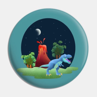 Tyrannosaurus and the Volcano Pin