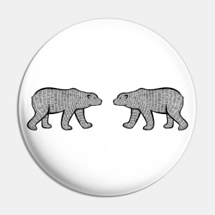 Polar Bears in Love - cool and cute animal design - on white Pin