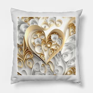 Beautiful pattern of golden and silver valentine hearts Pillow