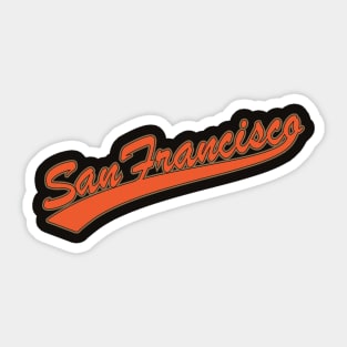 Vintage Running Baseball Player - San Francisco Giants (Orange San Francisco  Wordmark) - San Francisco Giants - Sticker