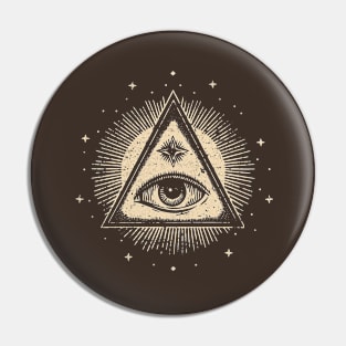 Boho Distressed Eye of Providence Pin