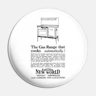 Radiation Ltd. - New World Gas Cookers and Ranges - 1929 Vintage Advert Pin