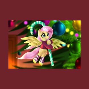 Tiny Fluttershy at Christmas T-Shirt