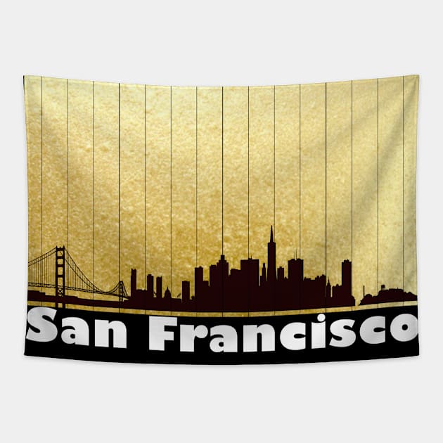 The Love For My City San Francisco Skyline Alcatraz Great Gift For Everyone Who Likes This Place. Tapestry by gdimido